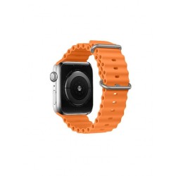 (Apple Watch 42/44/45mm) Design 1 Λουράκι Σιλικόνης Πορτοκαλί