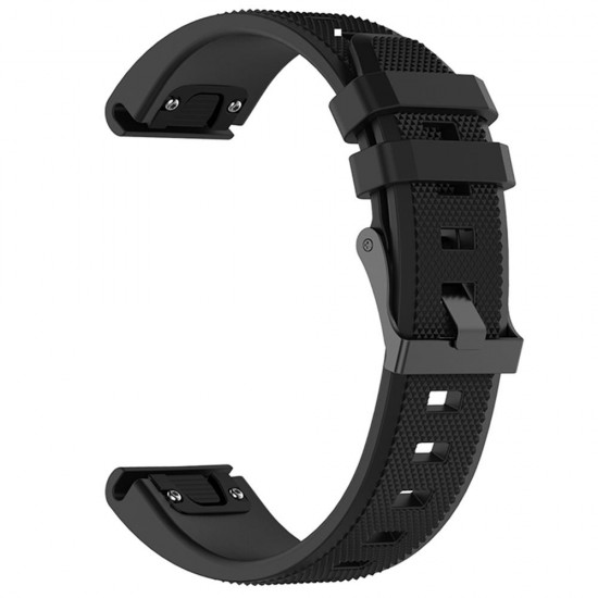 (Garmin Fenix 5/5 Plus 6/6 Pro/7) Techsuit W058 Watchband QuickFit 22mm Black
