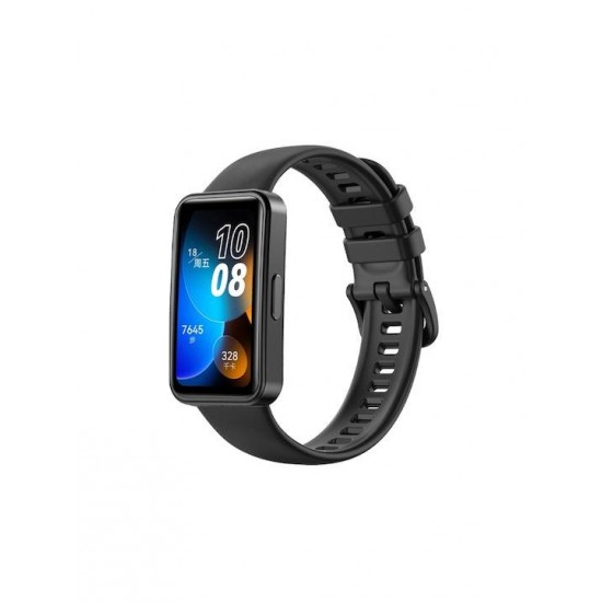 (Huawei Band 8) Ανταλλακτικό Λουράκι Σιλικόνης Μαύρο
