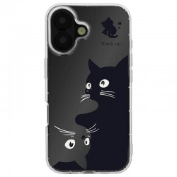 (iPhone 13) OEM Back Cover Ultra Trendy Cat Black