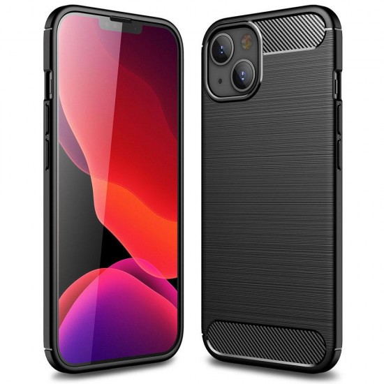 (iPhone 13 mini) Techsuit Back Cover Carbon Συνθετική Μαύρο