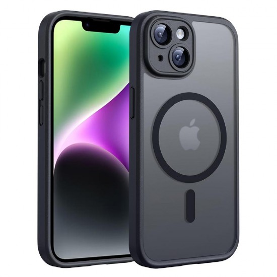 (iPhone 14) Techsuit Back Cover PureFrost MagSafe Frosted Black