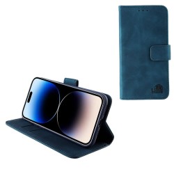 (iPhone 14 Pro Max) Lime Book Cover Leather Magnet Dark Blue