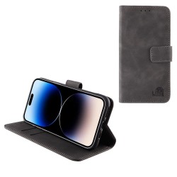 (iPhone 14 Pro Max) Lime Essential Book Cover Leather Magnet Δερματίνης Γκρι