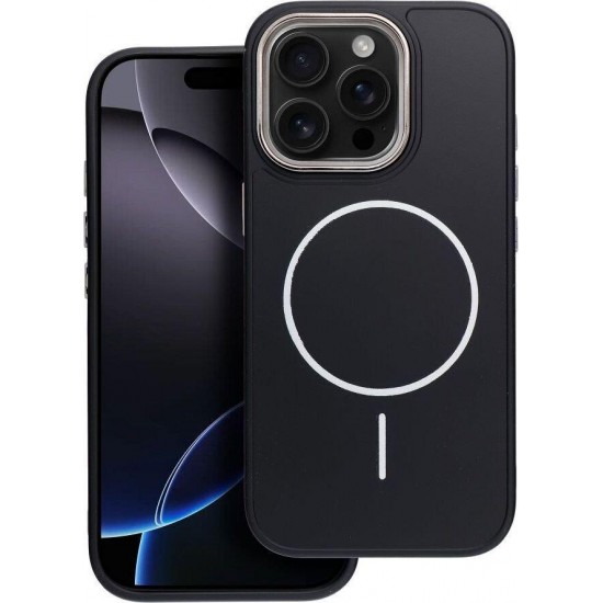 (iPhone 15) OEM Back Cover Mag Metallic Frame Black
