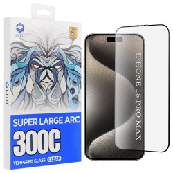 (iPhone 15 Pro Max) Lito D+ Max 300C Tempered Glass Black