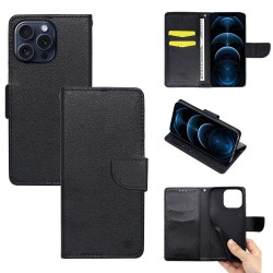 (iPhone 15 Pro Max) Sonique Book Cover Trend Wallet Μαύρο
