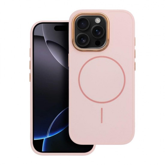 (iPhone 16) iS Back Cover Metallic Frame Mag Pink