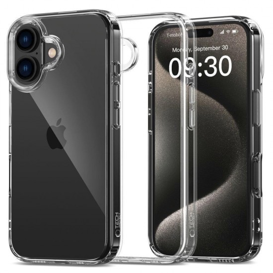 (iPhone 16) Tech-Protect Back Cover FlexAir Hybrid Σκληρή Διάφανη