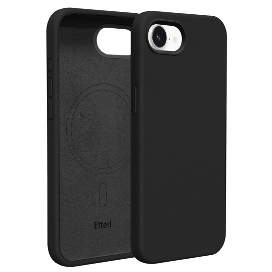 (iPhone 16e) Etteri Back Cover Magsafe Silicone Black