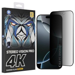 (iPhone 16 Pro/17) Lito D+ Max 4K Privacy Tempered Glass Black