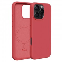 (iPhone 16 Pro Max) Etteri Back Cover Silicone Mag Raspberry