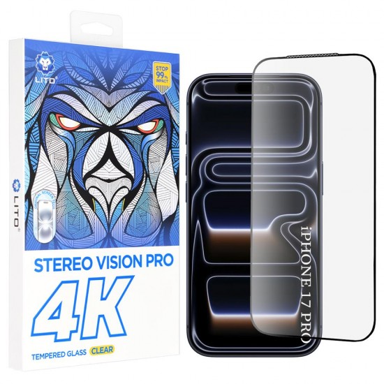 (iPhone 17 Pro) Lito D+ Max 4K Tempered Glass Black
