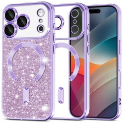(iPhone 17 Pro) Techsuit Back Cover Luxury Glitter MagSafe Light Purple
