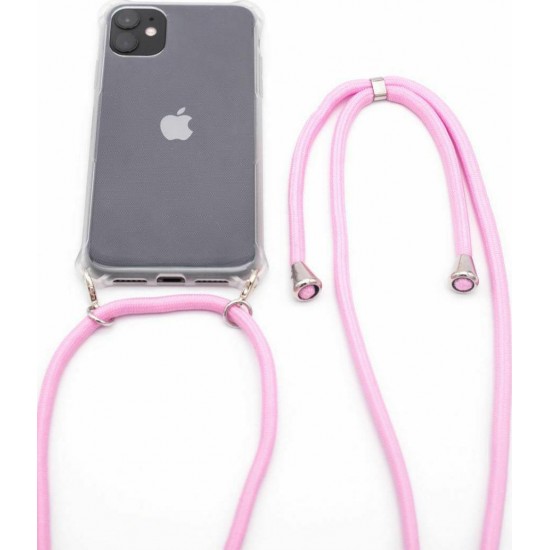 (iPhone X / XS) Evelatus Back Cover TPU Transparent with Pink rope