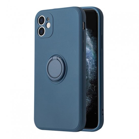 (iPhone X / Xs) Vennus Back Cover Ring Σιλικόνης Μπλε