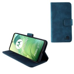 (Motorola Moto G04/Motorola Moto G24) Lime Book Cover Essential Magnet Wallet Μπλε