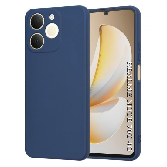 (Realme Note 70T) Techsuit Back Cover SoftFlex Navy Blue