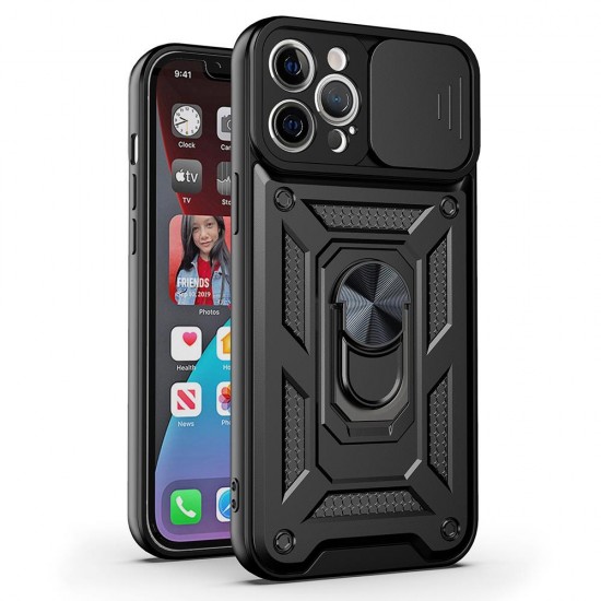 (Samsung Galaxy A15 4G/5G) OEM Back Cover Slide Camera Armor Case Black