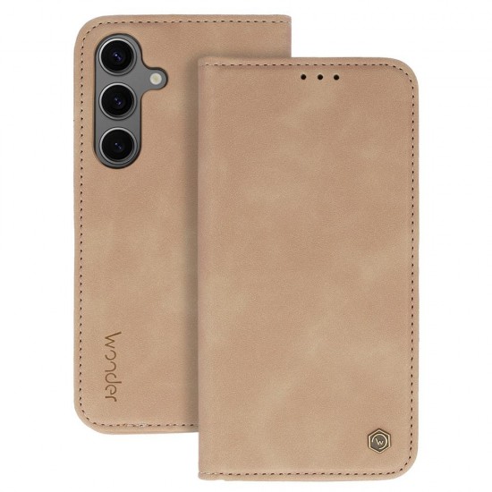 (Samsung Galaxy A16) Wonder Book Cover Fancy Diary Cappuccino