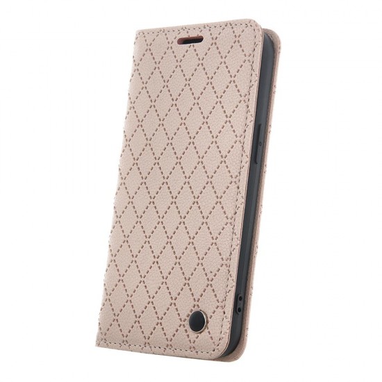 (Samsung Galaxy A16 4G/5G) OEM Book Cover Smart Caro Beige