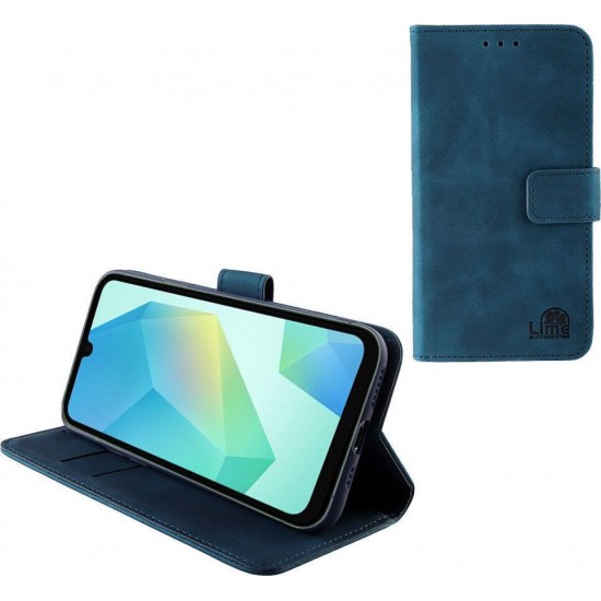 (Samsung Galaxy A16 5G) Lime Book Cover Essential Magnet Stand Clip Blue