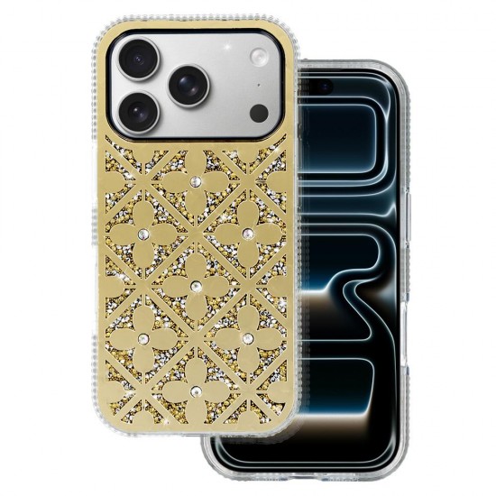 (Samsung Galaxy A17 5G) OEM Back Cover Flower Glamour Strass Gold