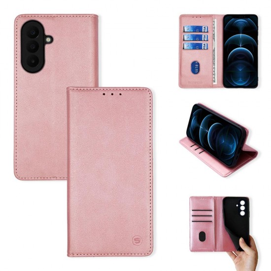 (Samsung Galaxy A27 5G) Sonique Book Cover Vintage Magnet Wallet Ροζ Χρυσό