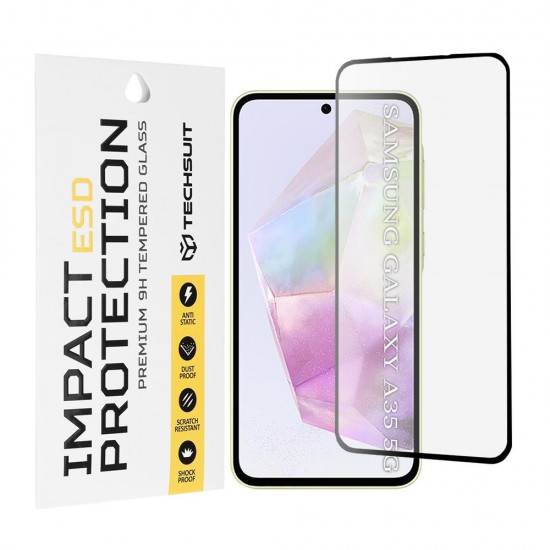 (Samsung Galaxy A35 5G/A55 5G) Techsuit ESD Tempered Glass Black