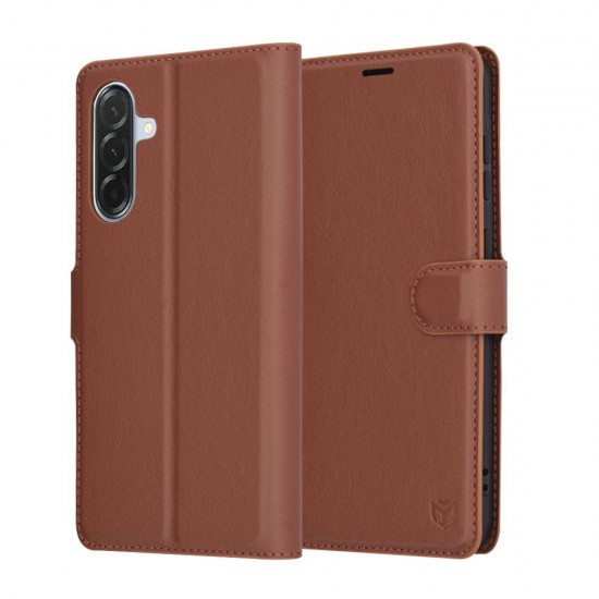(Samsung Galaxy A36 5G) Techsuit Book Cover Leather Folio Brown