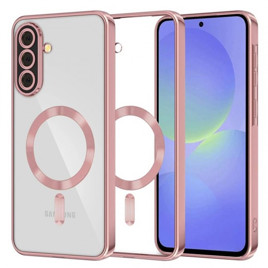 (Samsung Galaxy A36 5G/A56 5G) Techsuit Back Cover Luxury Crystal MagSafe Pink