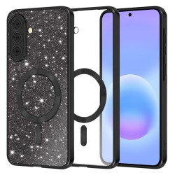 (Samsung Galaxy A57 5G) Techsuit Back Cover Luxury Glitter MagSafe Black