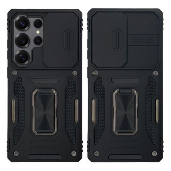 (Samsung Galaxy S25 Ultra) Sonique Back Cover Ring Armor CamShield Μαύρο