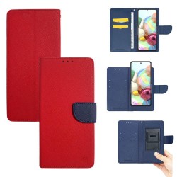 (Universal 6.7'') Sonique Book Cover Trend Wallet με Clip Κόκκινο/Σκούρο Μπλε