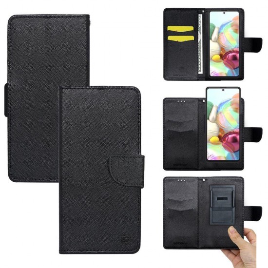 (Universal 6.7'') Sonique Book Cover Trend Wallet με Clip Μαύρο