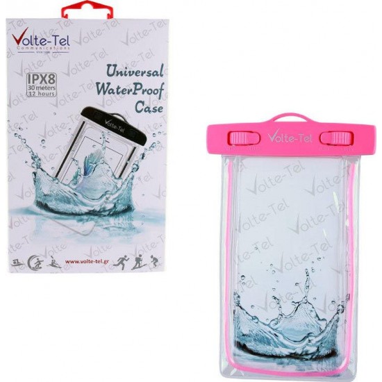 (Universal έως 6.8'') Volte-Tel Waterproof Case Luminus IPX8 30m Ροζ