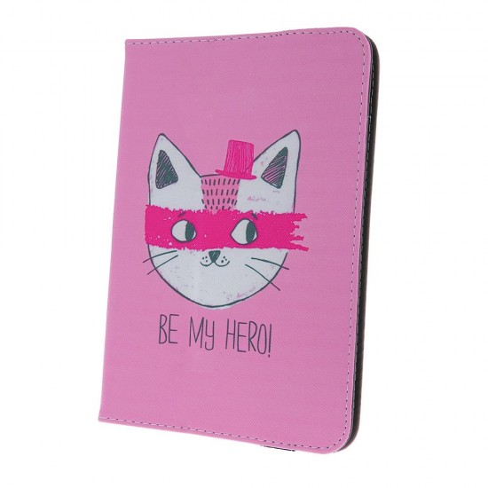 (Universal  9-10'') OEM Kitty 2 Flip Cover Δερματίνης Ρόζ