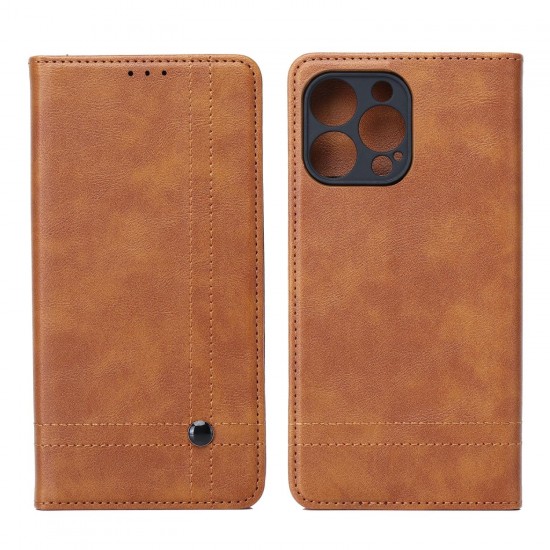 (Xiaomi Redmi 14C/Poco C75) OEM Book Cover Smart Seam Brown