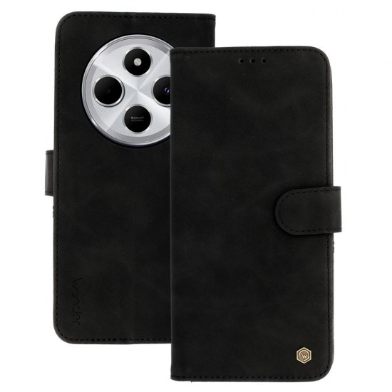 (Xiaomi Redmi 14C/Poco C75) Wonder Book Cover Fancy Diary Black