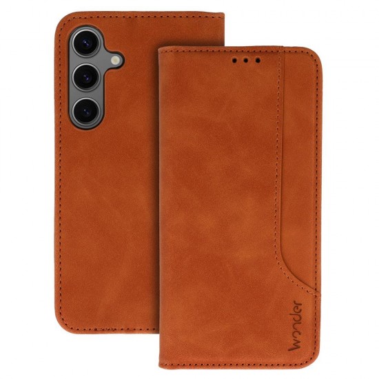 (Xiaomi Redmi 14C/Poco C75) Wonder Book Cover Fancy Diary Brown