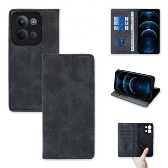 (Xiaomi Redmi 15C/Poco C85) Sonique Book Cover Vintage Magnet Wallet Μαύρο