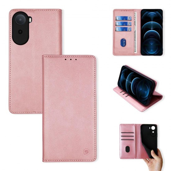 (Xiaomi Redmi A7 Pro 4G) Sonique Book Cover Vintage Magnet Wallet Ροζ Χρυσό