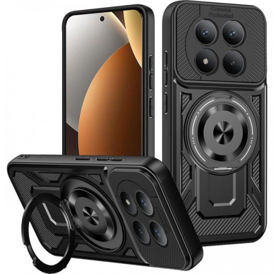 (Xiaomi Redmi Note 15 Pro Plus/Poco M8 Pro) Techsuit Back Cover RuggedCam Ανθεκτική με KickStand & MagSafe Black