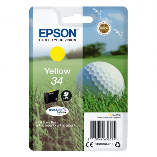 Epson Μελάνι Inkjet No.34 Yellow (C13T34644010) (EPST346440) Epson Μελάνι Inkjet No.34 Yellow (C13T34644010) (EPST346440)