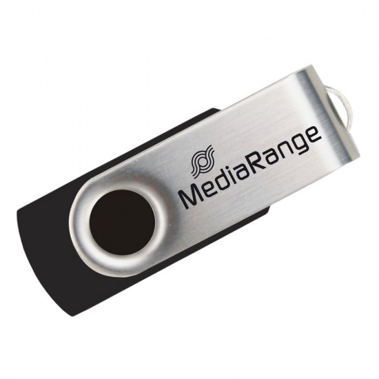 MediaRange USB 2.0 Flash Drive 4GB (Black/Silver) (MR907)