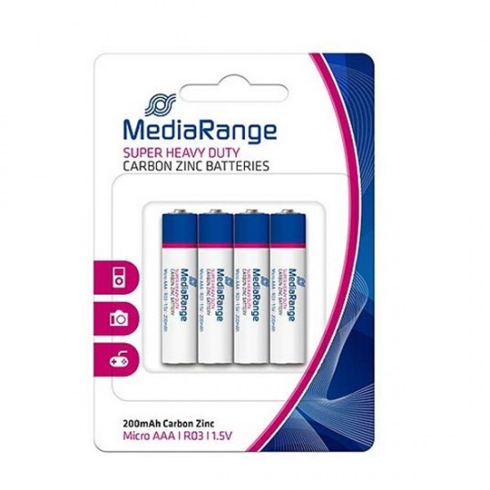 Super Heavy Duty Battery MediaRange AAA 1.5V (LR3) (4 Pack) (MRBAT141)