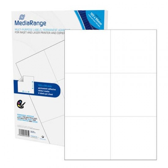 MediaRange Ετικέτες Γενικής Χρήσης 105x99mm. Λευκές (300 Pack) (MRINK144)