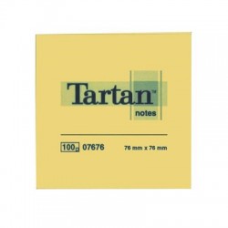 Αυτοκόλλητα Χαρτάκια 3M Tartan 76 x 76 mm (Κίτρινα) (100 Φύλλα) (TART654) (MMMTART654Y)