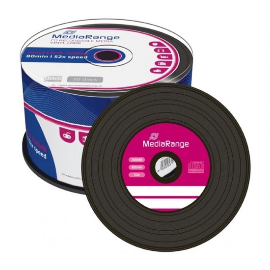 MediaRange Vinyl CD-R 80' 700MB 52x Black dye Cake x 50 (MR225) MediaRange Vinyl CD-R 80' 700MB 52x Black dye Cake x 50 (MR225)