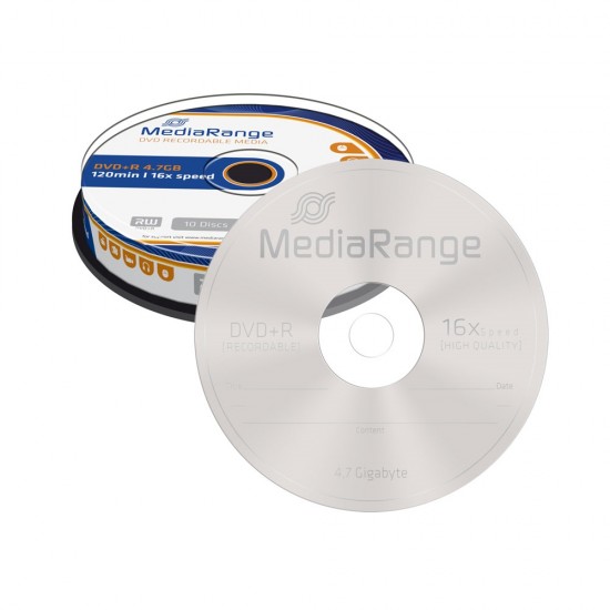 MediaRange DVD+R 120' 4.7GB 16x Cake Box x 10 (MR453) MediaRange DVD+R 120' 4.7GB 16x Cake Box x 10 (MR453)